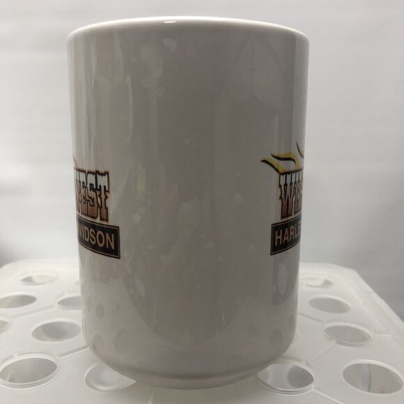 Wild West Harley Davidson Logo Coffee Tea Mug Flames Motorcycles Biker - Picture 2 of 6